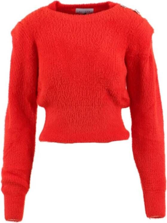 Gaëlle Paris Dames trui met logo knopen op schouders Rood Dames