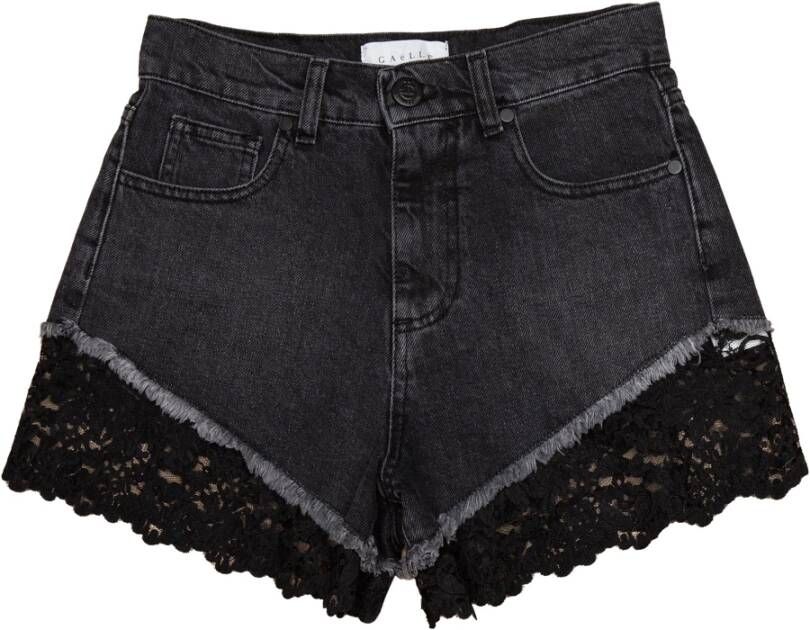 Gaëlle Paris Denim Shorts Zwart Dames