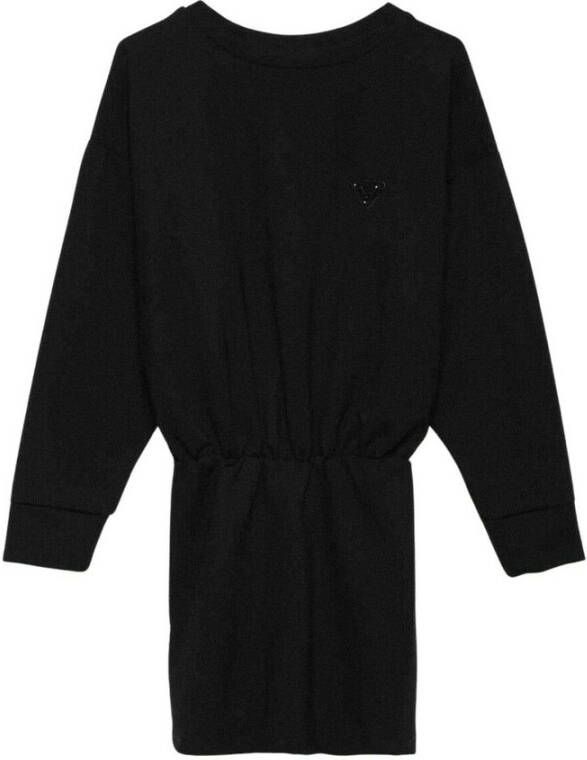 Gaëlle Paris Mini Jurk met Koord in de Taille en Lange Mouwen Black Dames