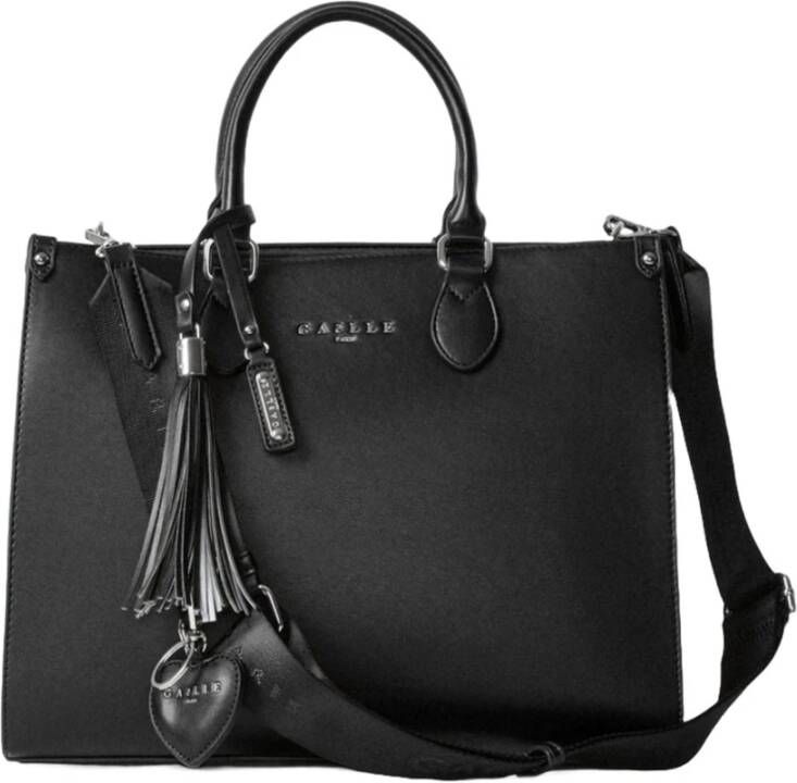 Gaëlle Paris Luxe Leren Handtas met Verstelbare Schouderband Black Dames