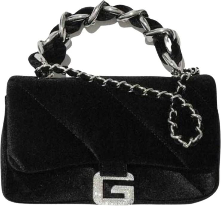 Gaëlle Paris Fluwelen Strass Schoudertas Black Dames