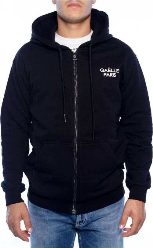 Gaëlle Paris Heren Sweatshirt met Ritssluiting en Bedrukt Logo Zwart Heren