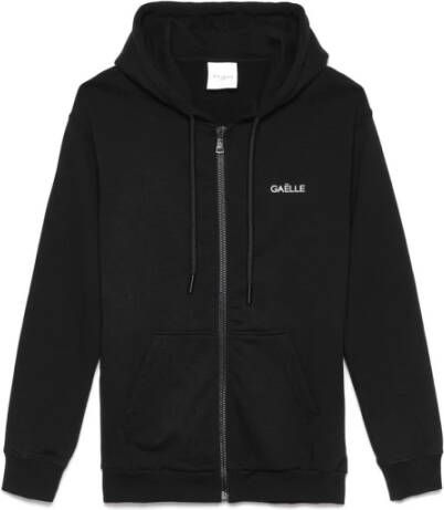 Gaëlle Paris Heren Zip Hoodie met Logo op de Achterkant Regular Fit Black Heren