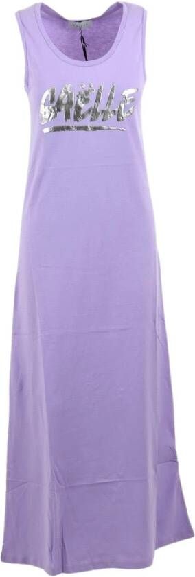 Gaëlle Paris Mouwloze Jurk met Logo Purple Dames