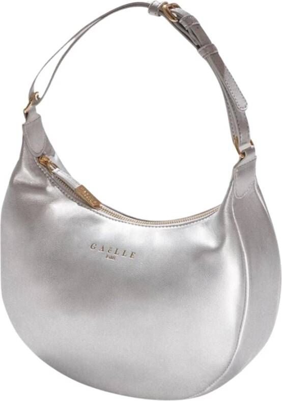 Gaëlle Paris Casual Schoudertas met Gouden Logo Gray Dames