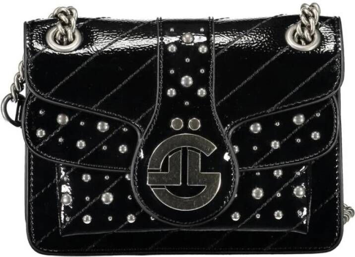 Gaëlle Paris Zwarte Schoudertas Ketting Rits Sluiting Black Dames
