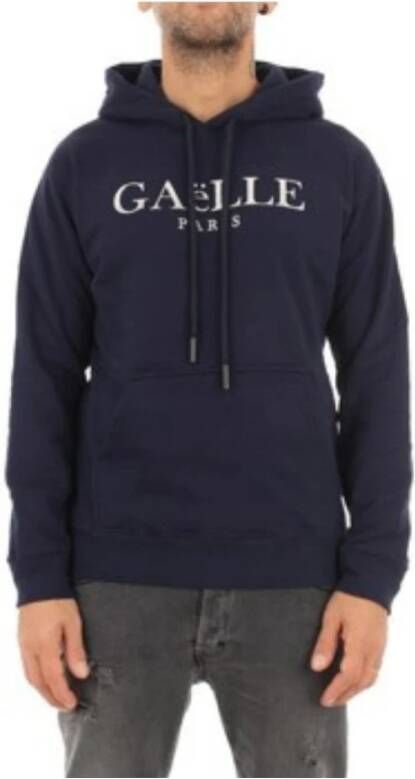 Gaëlle Paris Silver Logo Sweatshirt met gloeiende en zak in een babydrager Blauw Heren