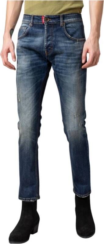 Gaëlle Paris Slim jeans with breakage Blauw Heren