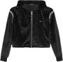 Gaëlle Paris Fluwelen hoodie met rits en strass Black - Thumbnail 1