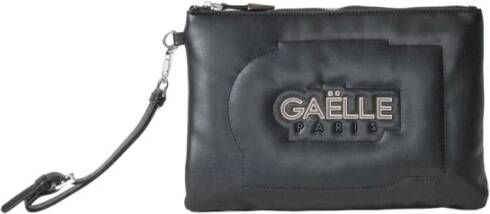 Gaëlle Paris Zwarte gewatteerde eco-lederen clutch Zwart Dames