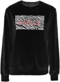 Gaëlle Paris Zwarte Katoenen Crewneck Sweatshirt Zwart Dames