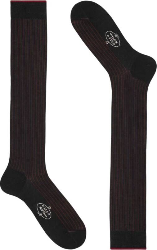 Gallo Calze Twin Rib Socks Zwart Heren