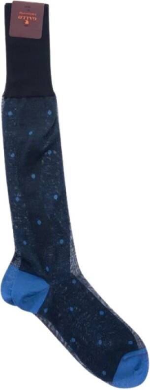 Gallo Polka Dot Cotton Long Socks Blauw Heren