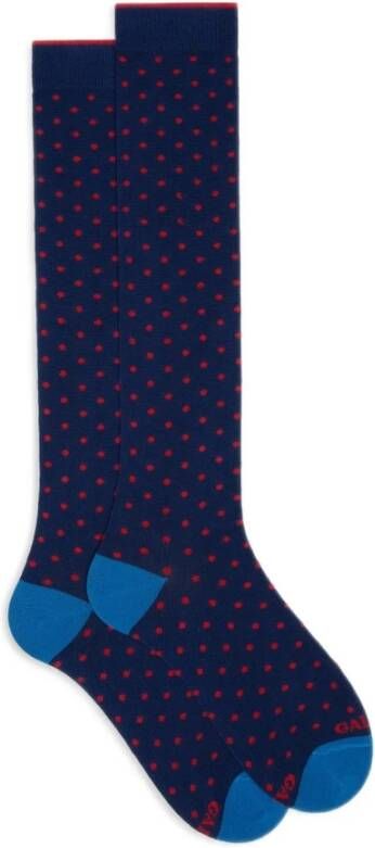 Gallo Koningsblauwe Polka Dot Katoenen Sokken Multicolor Heren