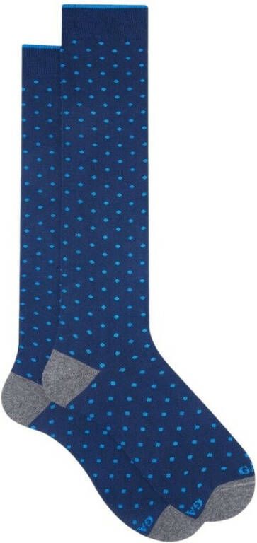 Gallo Heren sokken met stippenpatroon Blue Heren