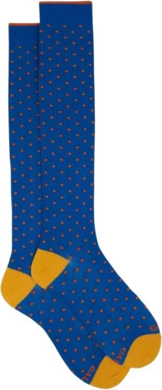 Gallo Aegean Blue Polka Dot Katoenen Sokken Multicolor Heren