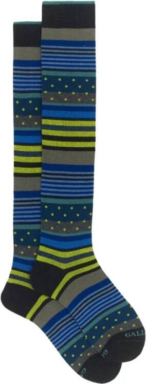 Gallo Grijze Gestreepte Polka Dot Sokken Multicolor Heren