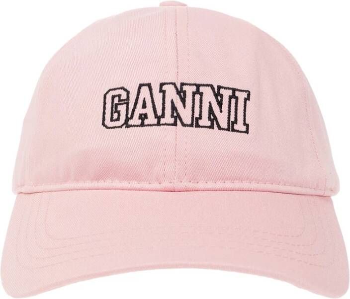 Ganni Biologisch Katoenen Logo Geborduurde Pet Pink Dames