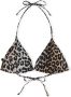 Ganni Leopard Print String Bikini Top Beige Dames - Thumbnail 1