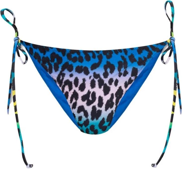 Ganni Econyl Bikini Broekje met Luipaardprint en Zijkoorden Multicolor Dames