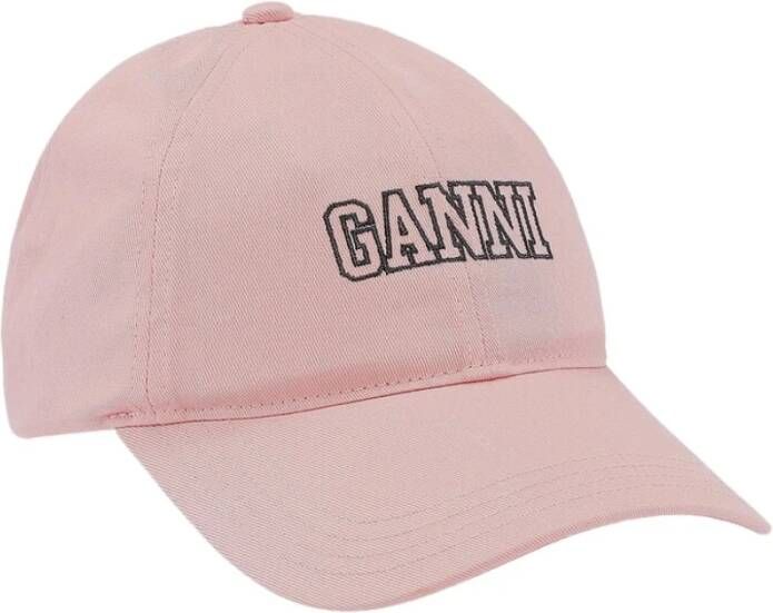 Ganni Biologisch Katoenen Logo Geborduurde Pet Roze Dames