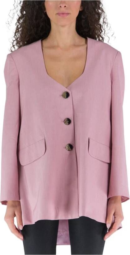 Ganni Blouse overhemd Roze Dames
