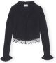 Ganni Parelversierde Alpaca Cardigan Black Dames - Thumbnail 1