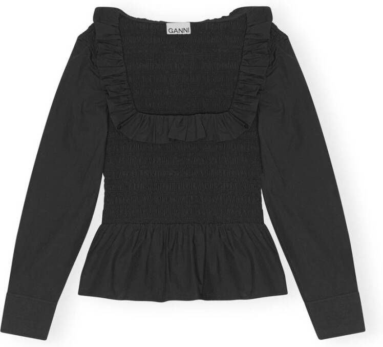 Ganni Blouse overhemd Zwart Dames
