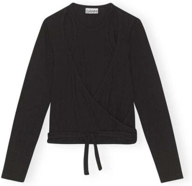 Ganni Blouse overhemd Zwart Dames