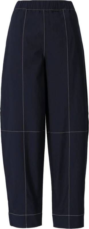 Ganni Crepe Trousers Blauw Dames