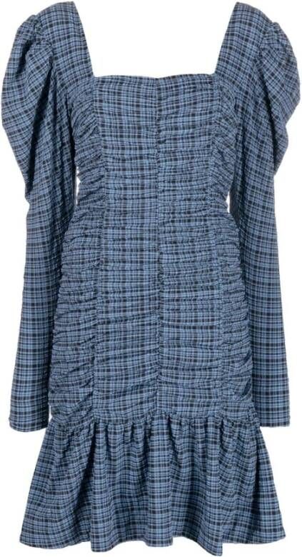 Ganni Dag korte jurk Blauw Dames