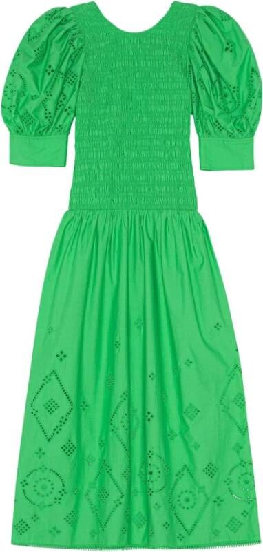 Ganni Dag Midi -jurk Groen Dames