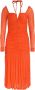 Ganni Gerimpelde Stretch-Kant Midi Jurk Orange Dames - Thumbnail 1