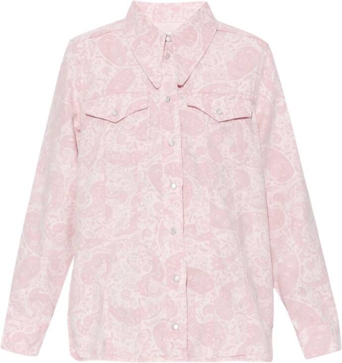Ganni Denim overhemd Roze Dames