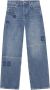 Ganni Blauwe Patch Izey Straight-Leg Jeans Blue Dames - Thumbnail 1