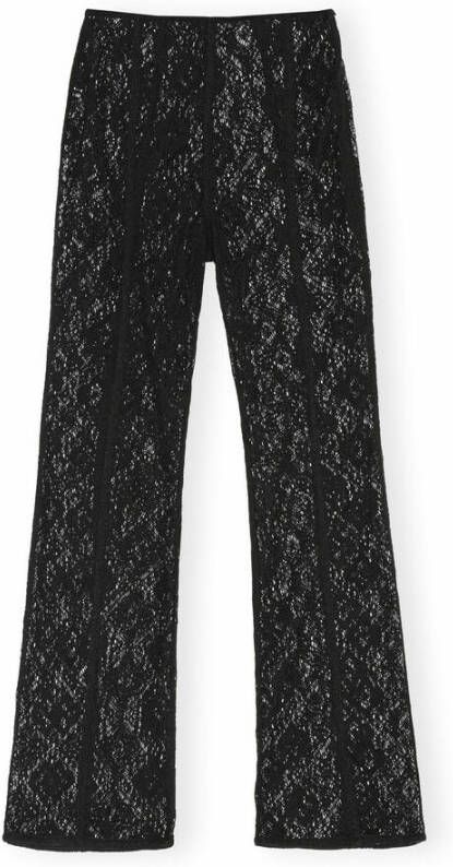 Ganni Flared Lace Pants Zwart Dames