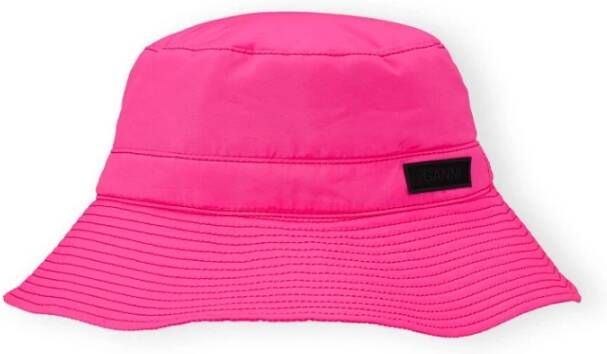 Ganni Fluo Pink Bucket HAT Roze Dames