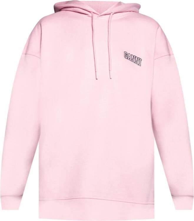 Ganni Geborduurde hoodie Pink Dames