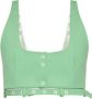 Ganni Groene biologisch katoenen crop top met uitsnijdingen Green Dames - Thumbnail 4