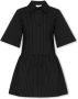 Ganni Gestreepte jurk Zwart Dames - Thumbnail 1
