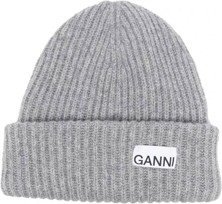 Ganni Hats Grey Gray Dames