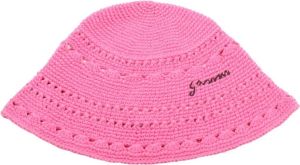 Ganni Crochet Bucket Hat Roze Dames