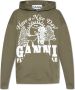 Ganni Oversized Hoodie met dierenprint en zak Green Heren - Thumbnail 1
