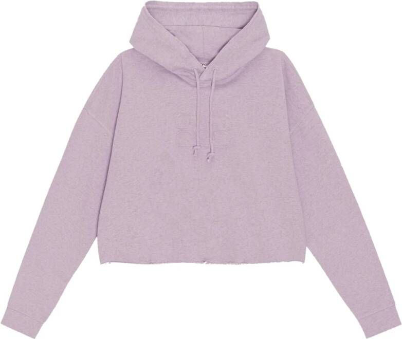 Ganni Mistery Lilac Cropped Oversized Hoodie Purple Dames