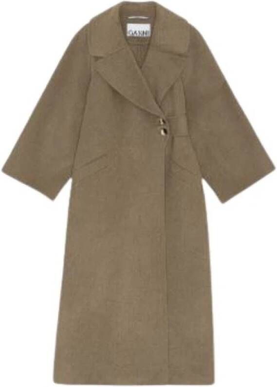 Ganni Jas met enkele rij knopen Beige Dames