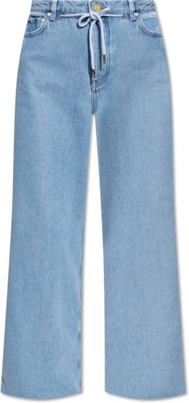 Ganni Jeans met logo Blauw Dames