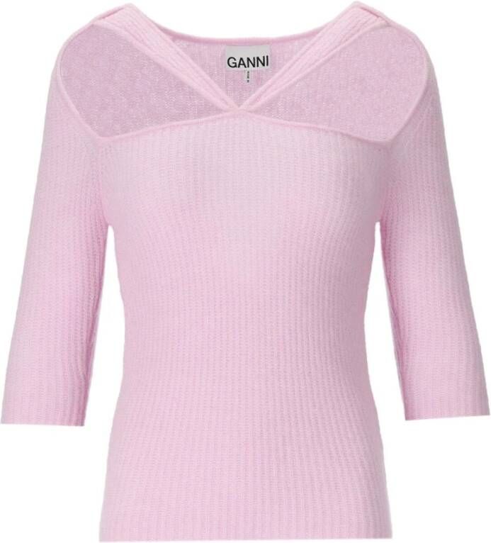 Ganni Knitwear Roze Dames