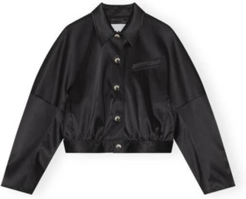 Ganni Leather Jackets Zwart Dames