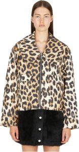 Ganni Leopard Print Jacket Bruin Dames