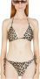 Ganni Leopard Print String Bikini Top Beige Dames - Thumbnail 6